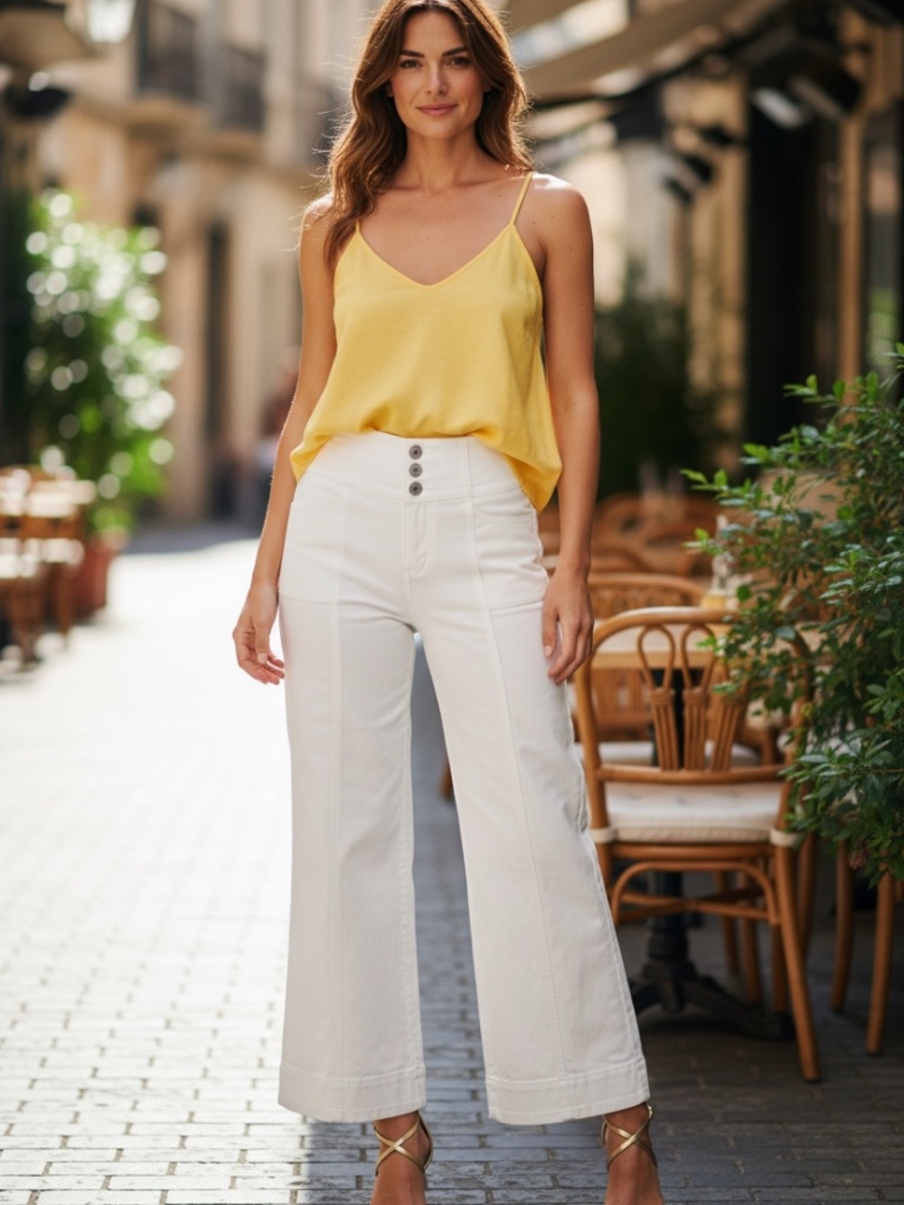 New Without Tags KATE SPADE, Chino Med Weight Wide Leg Pants, Sizes 26, 27, 28